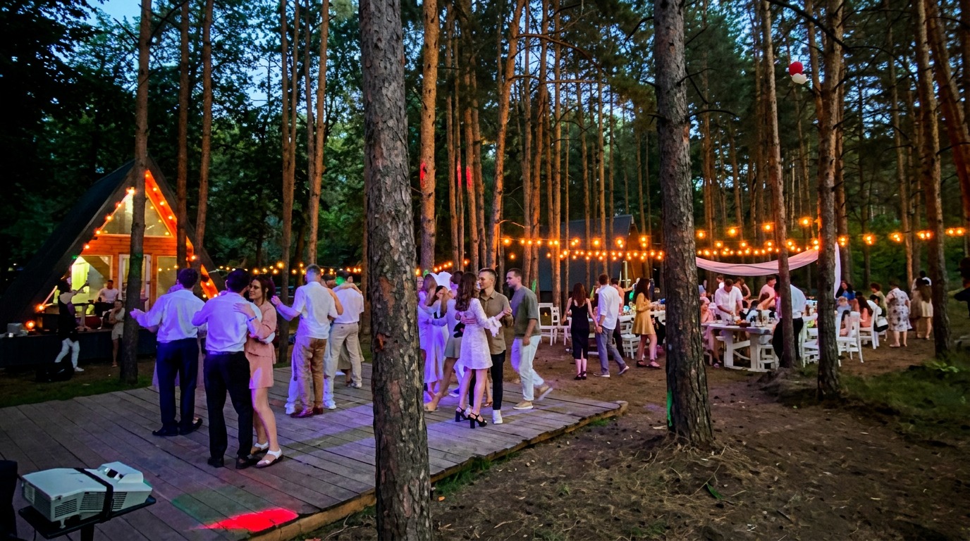 Праздник на открытой площадке среди сосен
